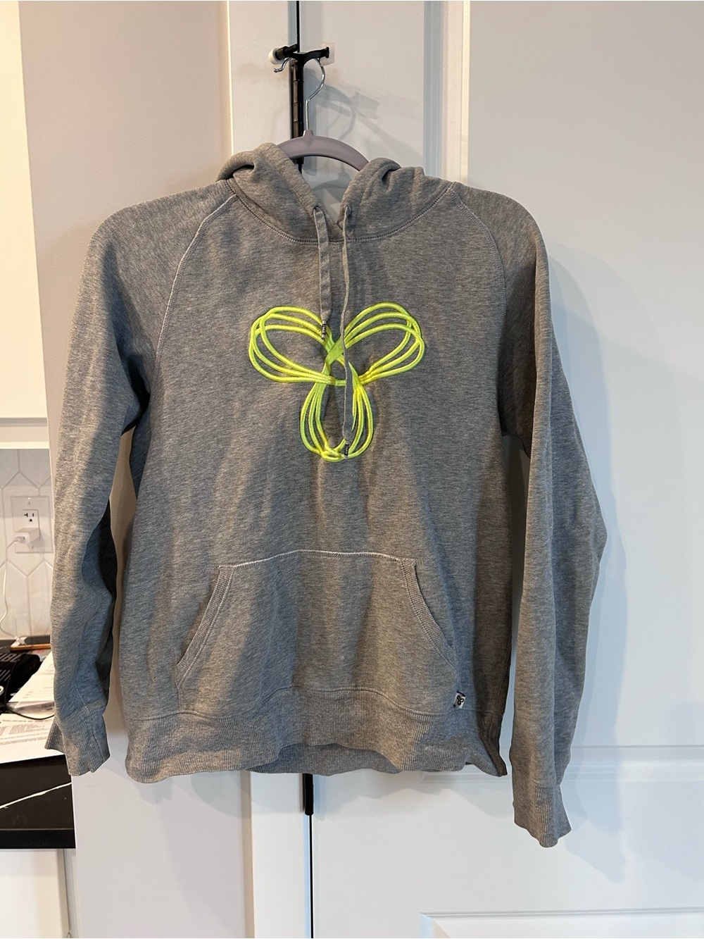TNA Baltic Hoodie Grey Neon Green Spiro Logo Aritzia Y2K Streetwear Pullover